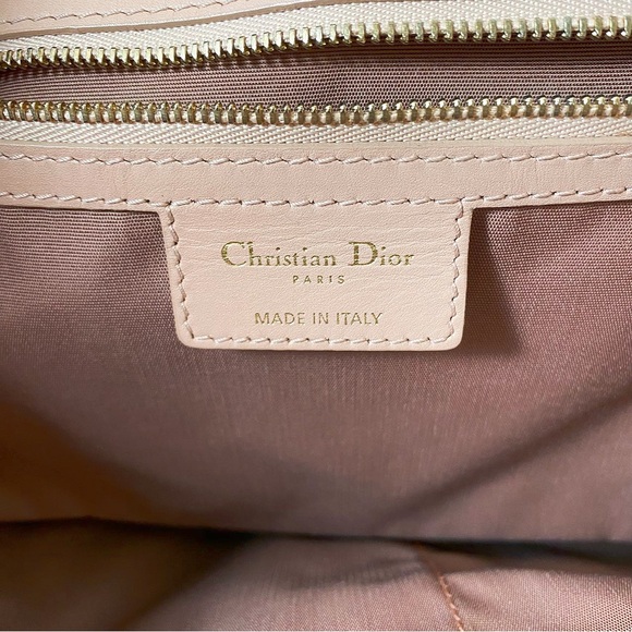 DIOR Lady Dior Tote Bag Blush Pink Cannage Quilted Canvas Gold Hardware - Picture 7 of 12